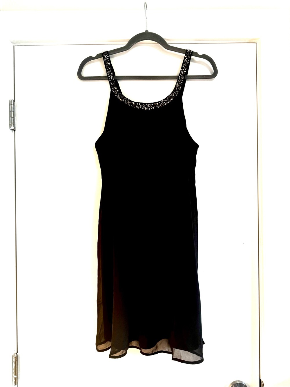 ONLY Piper Black Chiffon Sequin Embellished Strap Dress Size 38 Size 6 Medium